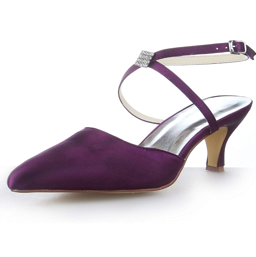 Women's Shoes Closed Toe Mid Heel Satin Pumps￼￼￼Size 8